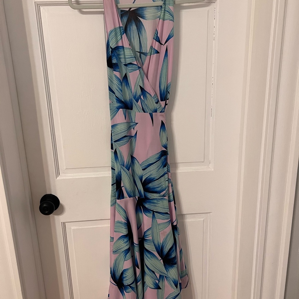 Pink and Blue Floral Dress